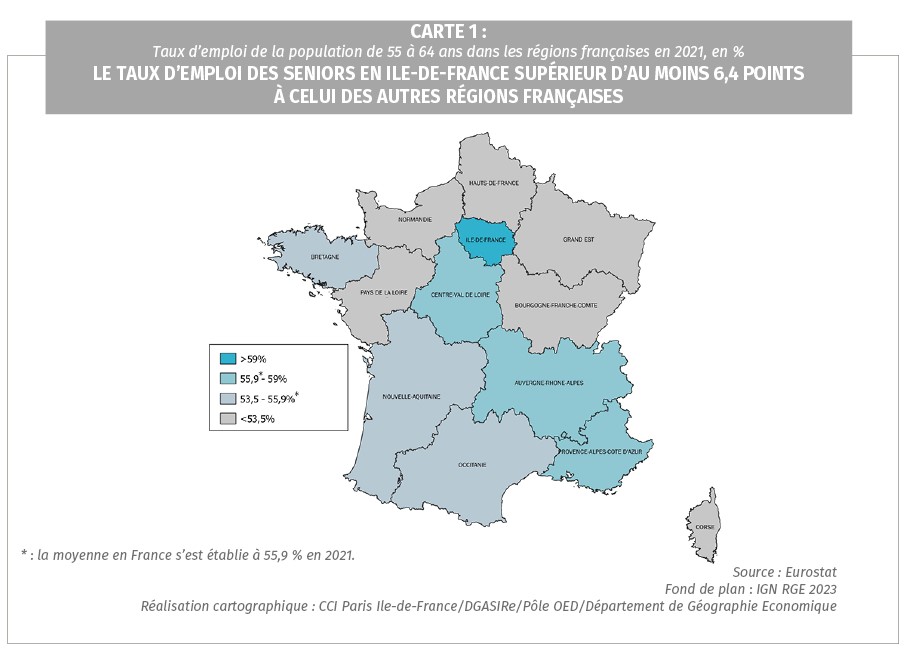 Le taux d’emploi des seniors en Ile-de-France